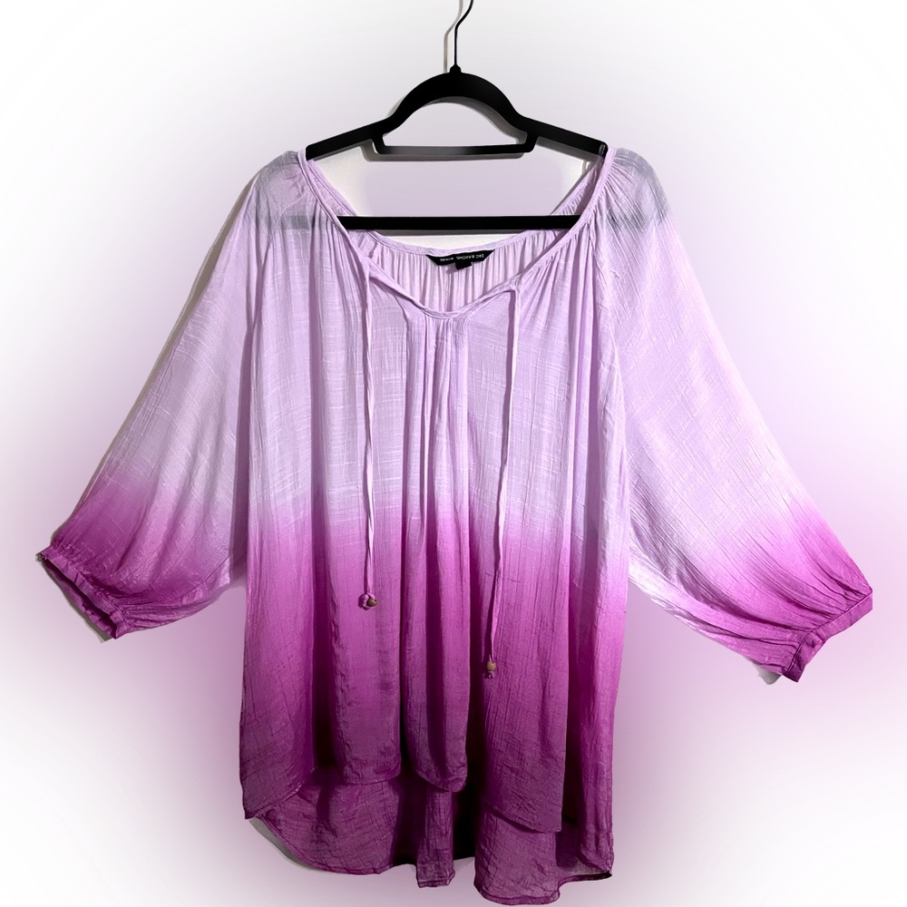 Zac & Rachel Woman ombré blouse.  Rose/pink. Size 3X.